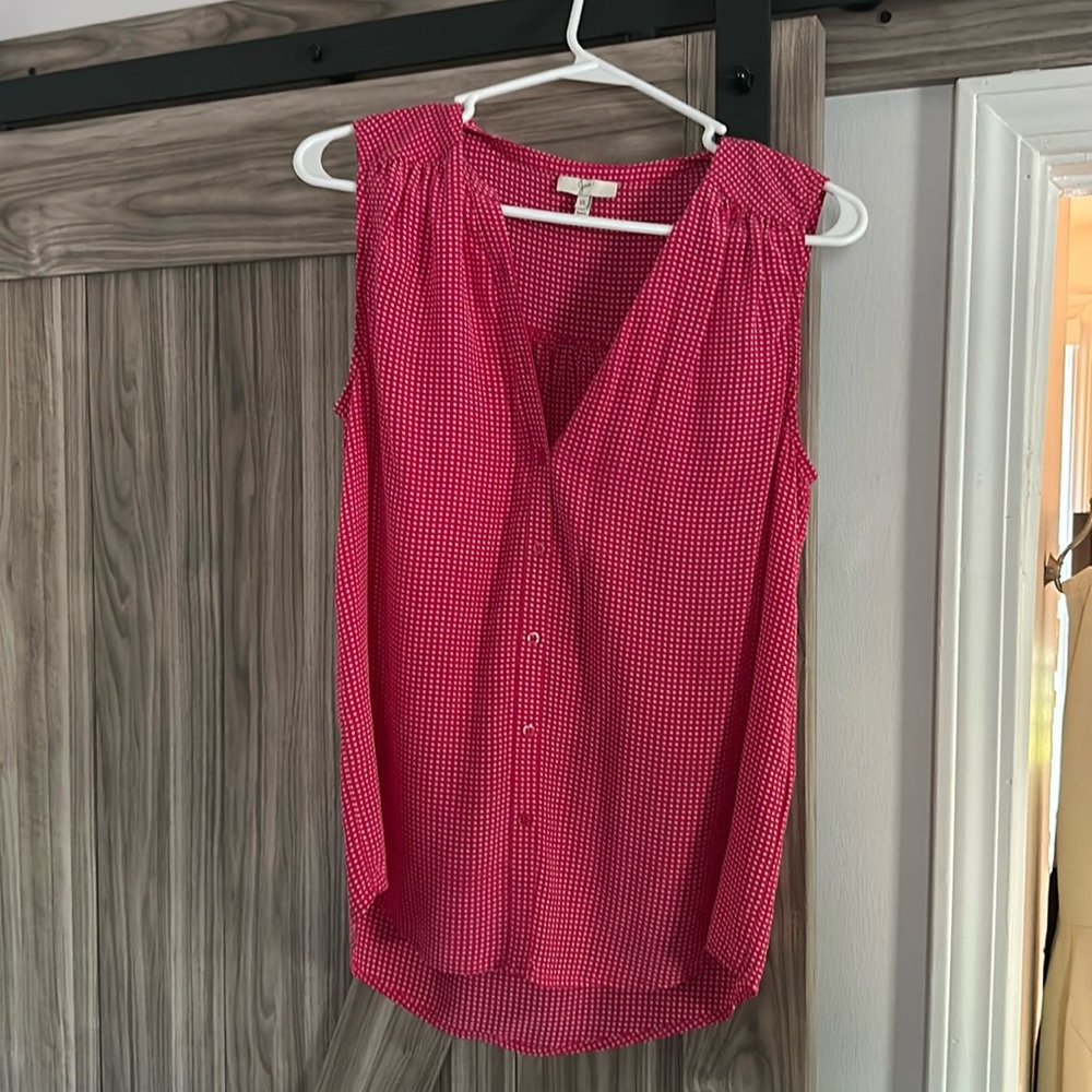 Joie silk sleeveless pink blouse